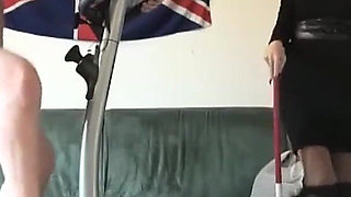 Fat Submissive Pig Dominated by Sexy Mistresses on Exercise Bike