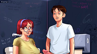 Summertime saga - Jenny had her baby. Johannes fucked Odette on the bike. Johannes fucked Roxxy