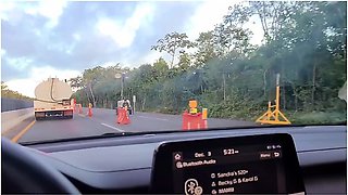 Bouncing in Booty Shorts During Highway Repairs