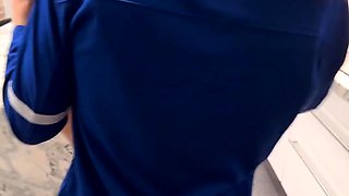 Girl's Double Creampie Threesome with Hubby and Friend