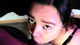 Oh no! She Missed The Cum Swallow but She Licks it so Good!