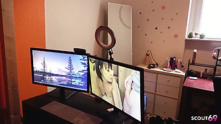 German Step-sister Maria Saint Caught Watching Porn and Seduce to POV Fuck