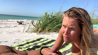 Sexy Couple Has Sex on the Beach While Wearing Thongs