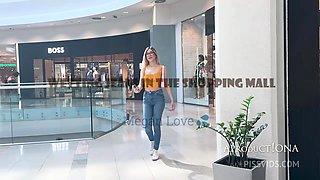 Megan Wetting Jeans In The Shopping Mall