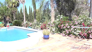Auntjudys - a Sunny Outdoor Interview with Busty Mature MILF Maggie Moon