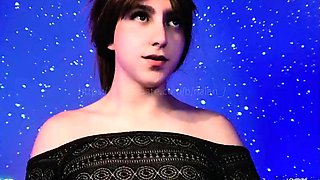 Shemale tranny enjoying solo masturbation
