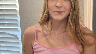 Teens Della & Blake in POV action, tiny waist and big naturals