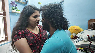 Mallu hot wife sex with step brother while her husband not in home, Mallu step brother seduces step sister and fucking