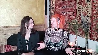 German Amateur Lesbian BDSM with Zora and Desiree - Hot Wax Fetish and Big Natural Tits