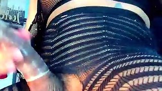 Solo tranny with big boobs jerks off her cock