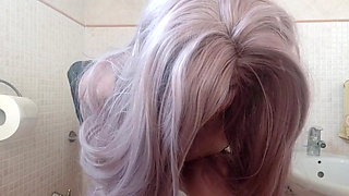 Watching in the Bathroom Is Not Allowed!...but It's Wonderful to Hear Her Fart!