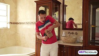 My Warm Stepmother Let me USE Her w/ Buxomy Platinum-blonde COUGAR Tiffani Madison and Son Johnny Love INTRO