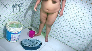 Shower in Public Toilet, Look How Big Is My Tits, Ass & Pussy