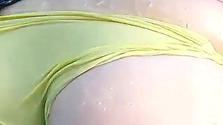 Step brother catches college stepsister Carmina masturbating in the pool and helps her