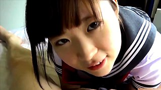 Japanese Girl In School Uniform Gives Blowjob Uncensored