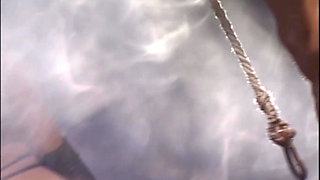 Two Beautiful Lesbian Mistresses Lick and Masturbate Their Pussy in Front of a Horny Slave