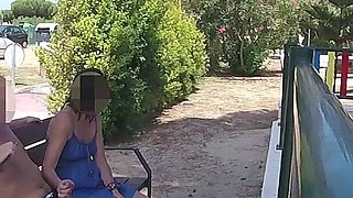 Extreme Dogging! Risky Blowjob with Teacher on Public Bench! - Misscreamy