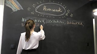 The Teacher Was Furious and Punished the Schoolbabe