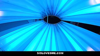 Brutha busted a nut all over unfortunate stepsister's face after she deep throated him off - teamskeet