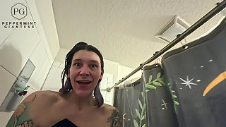 6.7 Tall Amazon Shower Routine POV Overhead Giantess Goddess
