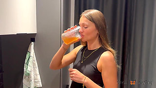 Perverted Voyeur Fucks Teen in the Kitchen!