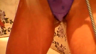 Toilet Pissing Through Panty