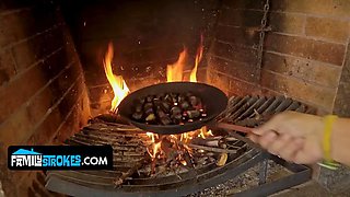 Big boobed stepmom Shay Sights and eccentric auntie Reagan Foxx share sonnie in hot threesome