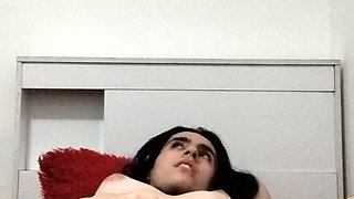 Brunette relaxing moaning softly