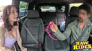 Anal Beads Fun In Car Ride - Brunette Lesbians Selina Bentz & Indica Marie Fuck