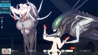 PROJECT EVE - All the giant alien animations featuring intense girl-on-girl action