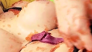 Lesb Pool_scene_2_lesbian MILF Couple in Bikinis Enjoy a Jelly Pool