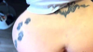Blonde Pawg BBW MILF Uniformed Serve Snack BBC then Swallow