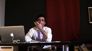 Horny Gay Lance Hart Teases Huge Dick On Cam