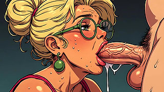 Curvy Mature Blowjob Art