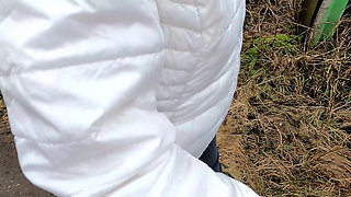 Slapping Her Naked Tits in the Tunel