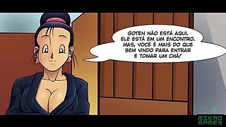 Trunks Bangs Chi-Chi, His Friend's Steamy Mom, in DBZ Parody