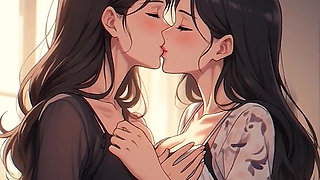 AI Generated Kissing Cartoon content, Uncensored video of 18 Year old Anime Girl, 3D Porn Cartoon on closeup by Kiidzy Animates