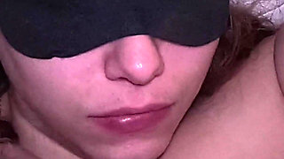 Homemade Blindfolded Amateur Cumshot and Swallow
