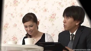 Hot Japanese woman getting nailed right after the sensual massage