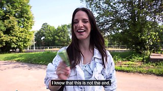 Public Agent Czech babe hardcore sex outdoors POV blowjob