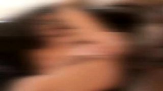 Schoolgirl brunette doggystyle and blowjob