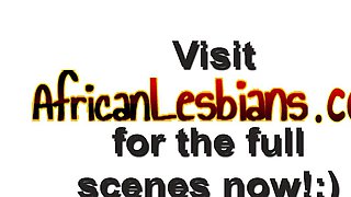 Amateur African lesbians lick cunts in shower