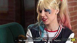 Daddy Fucks Harley Quinn Cosplay Blonde For Blowjob Cheating Sex in HD