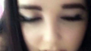 Beautiful teen brunette Jessica Sinn masturbates