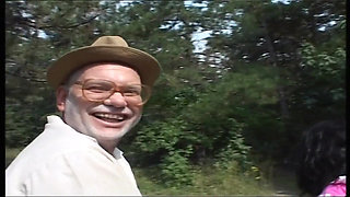 Teen Mariann Pisses and Fucks Horny Grandpa Outdoors