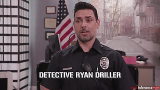 BBC cops fuck blonde Rebel Rhyder in police office gangbang