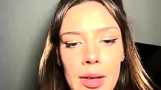 Tan stud gives a POV blowjob to his big cock