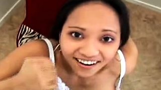 Asian amateur girlfriend gives a blowjob pov HD