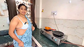 Indian Unsatisfied Bhabhi Lusty Sex with Devar On Kitchen Stand, Hindi Audio Sex