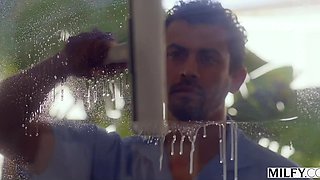 Redheaded Hoe Rides Big Latin Cock By The Pool